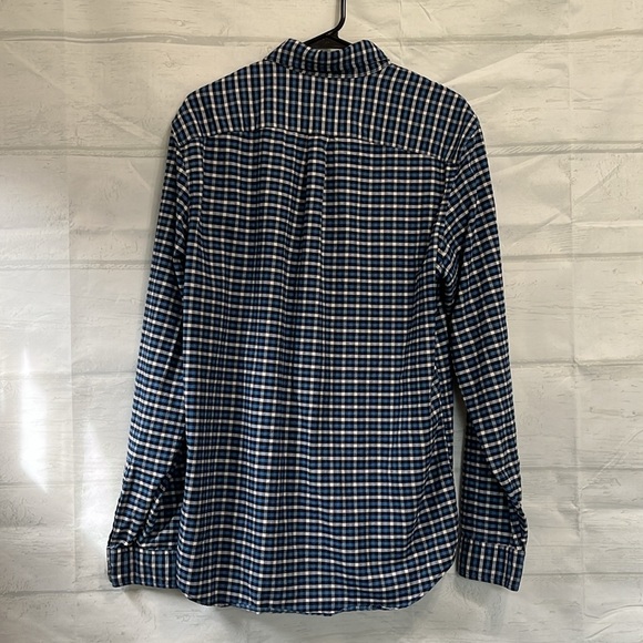 GAP White and Blue Plaid Long Sleeve Button Down Shirt Size L - Picture 6 of 12